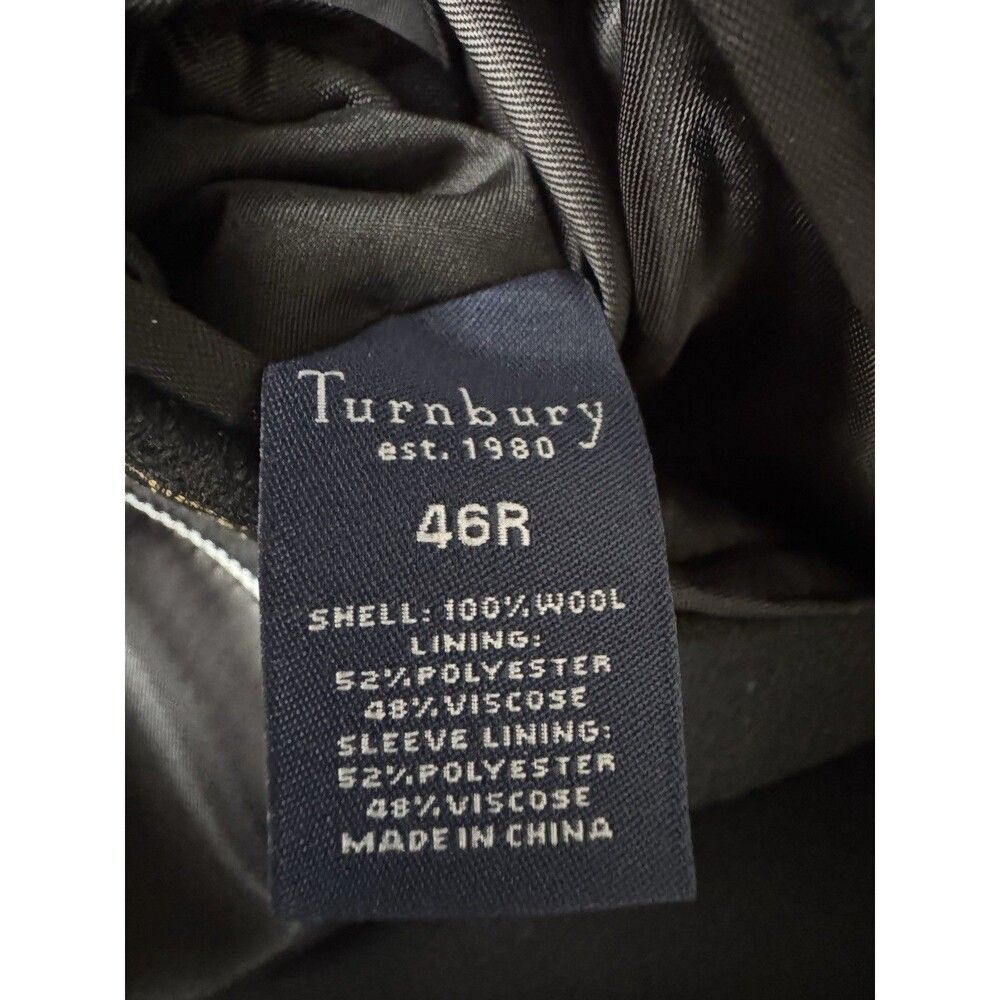 Turnbury Loro Piana Luxurious Black‎ Soft Wool Over-coat Men’s 46 - Picture 7 of 7